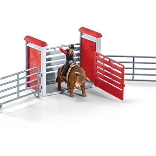 Schleich - Tierfiguren, Bull riding mit Cowboy; 41419