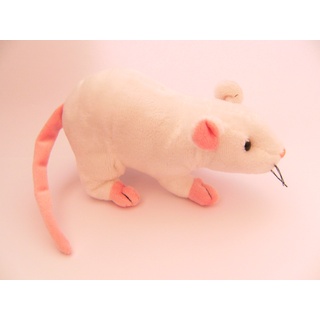 Unbekannt Stofftier Ratte 20 cm +12 cm Schwanz, weiß, Kuscheltier, Plüschtier, Ratten, Maus