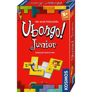 KOSMOS 712723 Ubongo Junior Mitbringspiel, Kinderspiel, Wildes Legespiel und viel Knobelspaß, Kindergeburtstag, für Kinder ab 5 Jahren