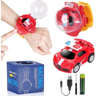 autolock RC-Auto Mini Fernbedienung Auto Uhr Spielzeug Remote Control Car Watch Toys, 2,4 GHz Armbanduhr Spielzeug USB Elektrisches Spielzeugauto für Jungen rot