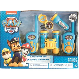 PAW Patrol Patrol Adventureset 5 TLG Walkie Talkies (Batterie 6X AA Nicht enthalten), Fernglas, Kompass und Taschenlampe (Batterie 2X AAA Nicht enthalten) in Geschenkpackung 38,6x5,5x28,7 cm bunt