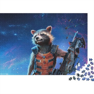 Puzzle 500 Teile Guardians of The Galaxy,Rocket Raccoon Puzzles Für Erwachsene Jugendliche,unmögliches Puzzle Spielzeug,buntes Fliesenspiel,Geschicklichkeitsspiel Geschenke 500pcs (52x38cm)