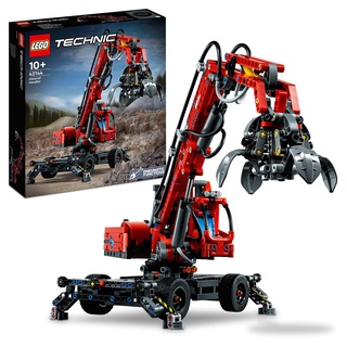 LEGO 42144 Technic Umschlagbagger Modellbausatz, Mechanisches Lernspielzeug, manuelle und pneumatische Funktionen, Baufahrzeug, Kran-Spielzeug für Kinder ab 10 Jahren