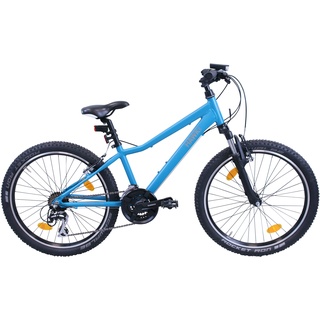 Jugendfahrrad HAWK BIKES "HAWK Mountain Trail Youth" Fahrräder Gr. 32 cm, 24 Zoll (60,96 cm), blau Kinder Alle Fahrräder