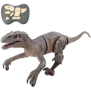 Technobot - Ferngesteuerter Velociraptor-Dinosaurier - Roboter - 088360 - Grau - Ready to Play - Wiederaufladbarer Akku und Batterien inklusive - Infrarot - Kinderspielzeug - Ab 6 Jahren