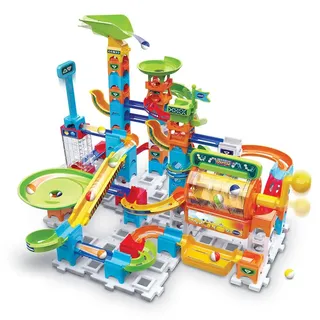 VTech - Marble Rush, Elektronische Kugelbahn Super Action Set Electronic L200E, Bauspiel, 102 Teile, 10 Kugeln, Geschenk für Kinder ab 4 Jahren – Inhalt in Französisch