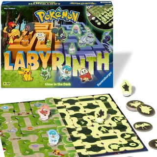 Ravensburger 22705 - Pokémon Labyrinth Glow in the Dark - Gesellschaftsspiel für 2-6 Personen, Spiel ab 7 Jahren: Im Hellen und Dunkeln spielbar