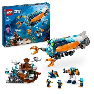 LEGO City 60379 Forscher-U-Boot Spielzeug Set mit Drohne und Mech
