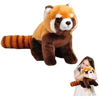 lilizzhoumax Roter Panda Plüschtier 28cm/11”, Simuliertes Tier Roter Panda Plüschtier, Kawaii Roter Panda, Realistische Roter Panda Plüschspie Spielzeug für Wilde Tiere, Geschenk für Kinder