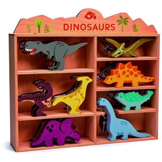tierset Dinosaurier 28 x 38 cm Holz 9-teilig