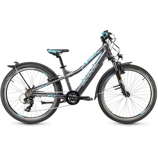 S cool e-troX 24-7 Kinder E-Bike - Dark Grey/Blue - 32cm | 24 Zoll