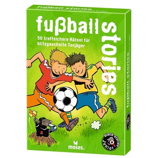 black stories Junior - fußball stories | 50 treffsichere Rätsel für blitzgescheite Torjäger | Das Rätsel Kartenspiel für Kinder ab 8 Jahren