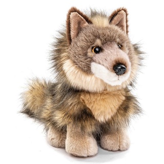 Uni-Toys Kuscheltier Wolf Junges, sitzend - 20 cm (Höhe) - Plüschtier, zu 100 % recyceltes Füllmaterial