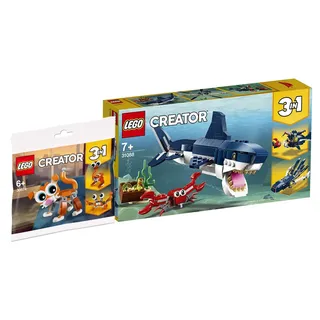 Legoo Lego Creator-Set: 31088 - Bewohner der Tiefsee + 30574 Katze (Polybag), ab 7 Jahren