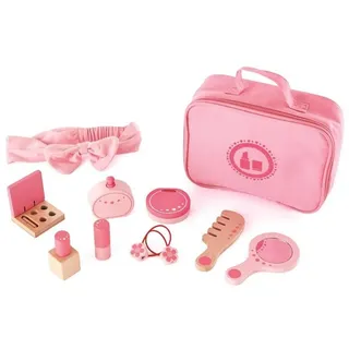 Hape Spielzeug-Frisierkoffer E3014 Beauty Kollektion, Rosa, 11 teilig, schminken, mit Lippenstift, Spiegel, Kamm rosa