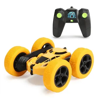 autolock Spielzeug-Auto Ferngesteuertes Auto Stunt RC Cars, 2.4Ghz Doppelseitig 360° drehbarer gelb