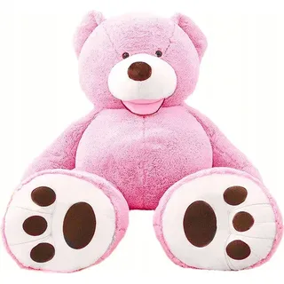 Riesen Teddybär Kuschelbär 90 cm Groß pink Plüschbär Kuscheltier samtig weich - Rosa