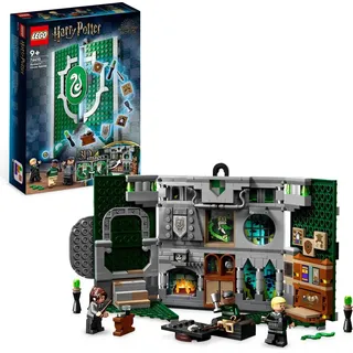 LEGO 76410 Harry Potter Hausbanner Slytherin Set, Hogwarts Wappen, Schloss Gemeinschaftsraum Spielzeug oder Wanddisplay, Sammel-Reisespielzeug mit ... - Beige/Grau/Grün