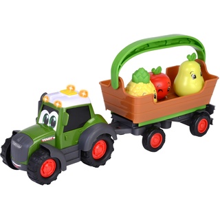 Dickie Toys ABC - Freddy Fruit - Fendt Spielzeugtraktor mit Anhänger und Rasselfrüchten, abnehmbare Box, mit Licht- und Sound, für Kleinkinder und Babys ab 12 Monaten