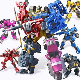 LIUSj JUNSt Transformers Spielzeug-Roboter-LKW 5-in-1-Mini-Agent Fünf schillernde Mecha-Kombinations-Actionfigur.Aus sicheren, robusten Materialien, geeignet for Kinder ab 3 Jahren