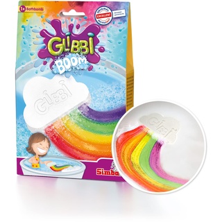 Simba 105953451 - Glibbi Boom Regenbogenbombe, Badewannenspielzeug für Kinder ab 3 Jahren, bunter Schaum für die Badewanne, Badebombe, Regenbogen Badewolke