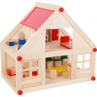 Small Foot Puppenhaus mit Möbeln, 2 Etagen, Rollenspielzeug für Kinder, aus Holz, inkl. Einrichtung, ab 3 Jahren, 7253 Toy