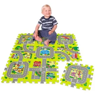 9 Teile Puzzlematte Straße für Kinder - 30x30 Spielstraße Puzzle Spielteppich