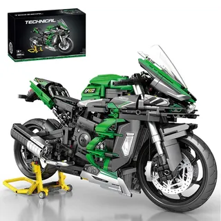 Technik Motorrad Bausteine für Kawasaki H2 SX SE, 2088 Teile 1:5 Klemmbausteine Technik Supermotorrad, Technik Rennen Motorrad Konstruktionsspielzeug, Geschenk für Erwachsene und Kinder Weihnachten