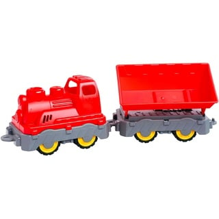BIG Spielzeug-Lokomotive BIG Power Worker Mini Zug mit Wagon, Made in Germany rot