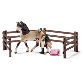 Schleich - Tierfiguren, Pferdepflegeset, Andalusier; 42270