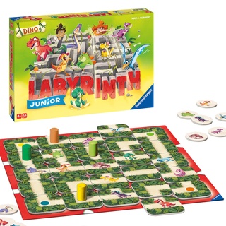 Ravensburger® 20980 - Dino Junior Labyrinth - Familienklassiker für die Kleinen, Dino Spiel für Kinder ab 4 Jahren - Kinderspiel geeignet für 2-4 Spieler, Junior-Ausgabe