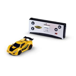 Carson 500404275 1:60 Nano Racer Striker 2.4GHz gelb - Ferngesteuertes Auto, RC Fahrzeug, RC Auto, Fahrzeit 20 min, Reichweite 30m, RC Auto für Kinder, RC Spielzeug für Kinder