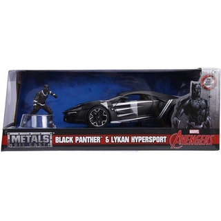 Jada Toys - 99723bk - Modell Lykan Hypersport Mit Black Panther Figur 1/24 Die Cast Marvel , Schwarz