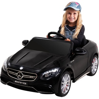 Kinder Elektroauto Mercedes Amg S63 - Lizenziert - 2 x 45 Watt Motor - Ledersitz - Sd-Karte - USB - Mp3,- 12 Volt 10AH - Rc 2,4 Ghz Fernbedienung - Elektro Auto für Kinder ab 3 Jahre (schwarz)