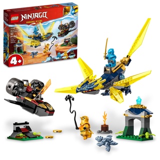 Lego NINJAGO NYA und Arins Baby Dragon Battle 71798 Ninja Bauspielzeug, enthält einen Jet, 2 Drachen, 3 Minifiguren und Baby Riyu, Geschenkidee für Kleinkinder ab 4 Jahren