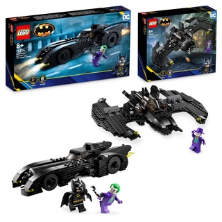 LEGO DC Gotham City Fahrzeug-Bundle: Batmobile: Batman verfolgt den Joker (76224) Auto-Set und Batwing: Batman vs. Joker (76265) Flugzeug-Spielzeug für Kinder ab 8 Jahren, Jungen und Mädchen
