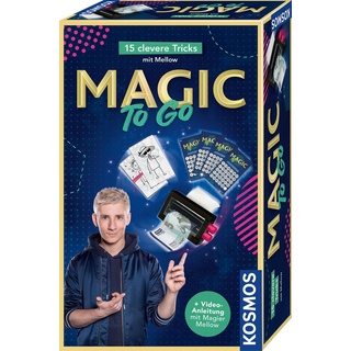 Kosmos 658236 Magic to go, Zauberkasten für Kinder ab 8 Jahren, 15 Coole Tricks Lernen mit Profi-Zauberer Mellow und praktischen Video-Anleitungen, Zaubertricks für Einsteiger