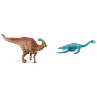 SCHLEICH 15030 Spielfigur -Parasaurolophus Dinosaurs, Mehrfarbig & 15016 Plesiosaurus Spielfigur, Mehrfarbig