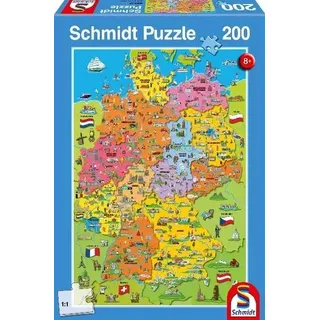 Deutschlandkarte mit Bildern (Kinderpuzzle) Puzzle, 200 Teile, Maße: 29 x 43 cm