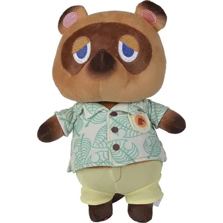 Simba 109231001 - Animal Crossing Tom Nook, 25cm Plüschtier, New Horizons, Nintendo, Plüschfigur für Kinder ab den ersten Lebensmonaten