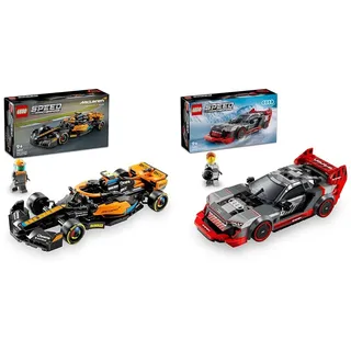 LEGO Speed Champions McLaren Formel 1 Rennwagen 2023 & Speed Champions Audi S1 e-tron Quattro Rennwagen Set mit Auto-Spielzeug zum Bauen