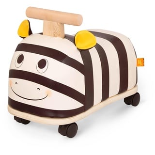 B. toys Rutschauto aus Holz – Rutscher Zebra auf Rollen für Kinder und Babys, Kinderfahrzeug, Rutschfahrzeug, Babyrutscher, Spielzeug ab 18 Monaten, Schwarz