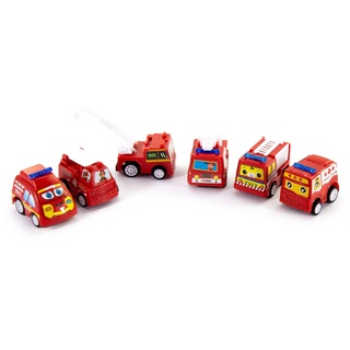 6 Spielzeugautos Mini Spielzeug Autos Feuerwehr Auto Set für Kinder Kleinkinder ab 3 Jahren