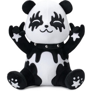corimori Kuscheltier 25cm, Tin der Metal-Panda | Plüschtier, Panda-Kuscheltier für Fans von Kiss, schwarz weiß