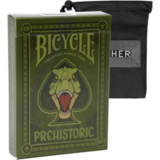 Bicycle Prehistoric Playing Cards – Bicycle Dinosaur Themed Poker Size Card Deck – Includes Cipher Card Bag