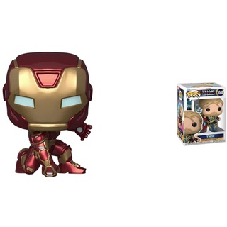 Funko POP! Marvel: Avengers Game- Iron Man Stark Tech Suit & Marvel: Thor Love & Thunder - Thor, 62421, Mehrfarben, One Size