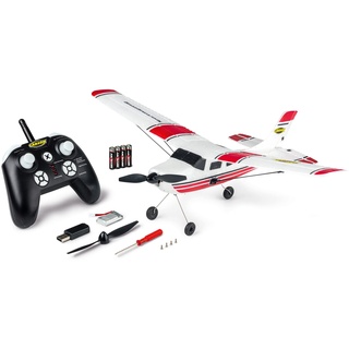 Carson 500505033 RC Sportflugzeug 2, 4 GHz 100% RTR rot - ferngesteuertes Flugmodell, Flugzeug, Robustes RTF (Ready to Fly) Modell für Einsteiger, inkl. Batterien und Fernsteuerung