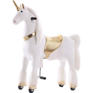 Sweety Toys 11339 Reittier groß Einhorn auf Rollen für 4 bis 9 Jahre-Riding Animal, Weiß