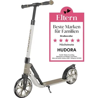 HUDORA BigWheel® 205 Advanced Scooter - ivory - Komfortabler Aluminium-Roller für bis zu 100kg - höhenverstellbar & zusammenklappbar