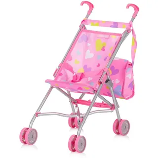 Chipolino Puppen-Zubehör-Set 3in1 Trixy Buggy Hochstuhl Tasche Laufstall faltbar rosa